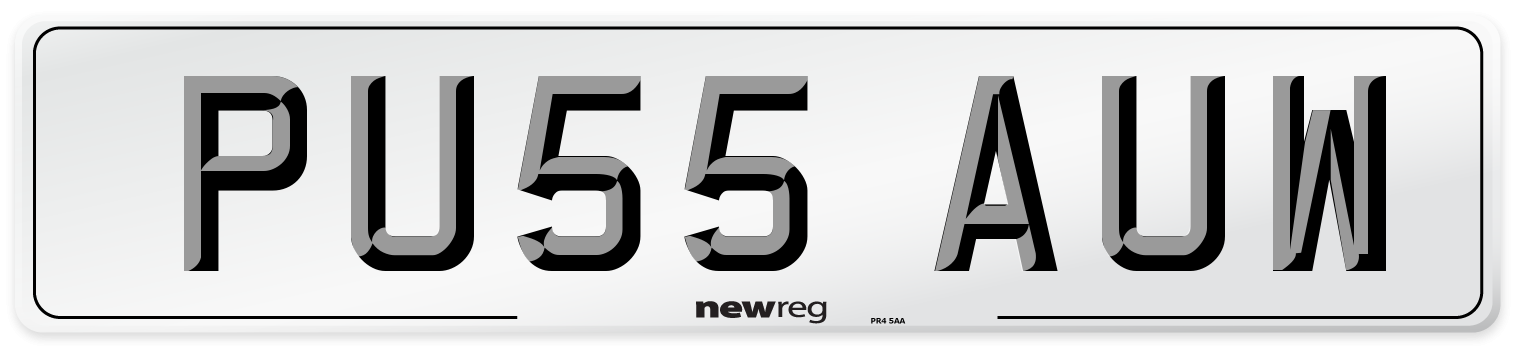 PU55 AUW Number Plate from New Reg